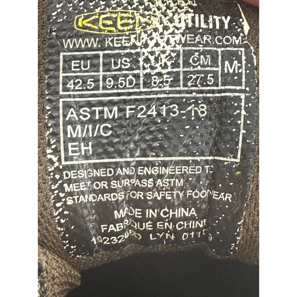 Keen Utility Lansing Steel Toe Work Shoes Men Sz 9.5D Brown Leather 1023205 EH